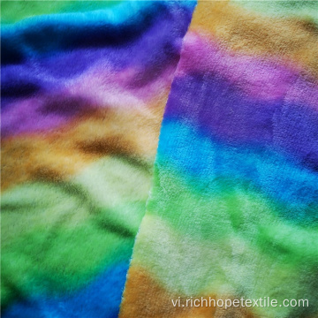 Polyester đầy màu sắc In dệt kim dày Flannel